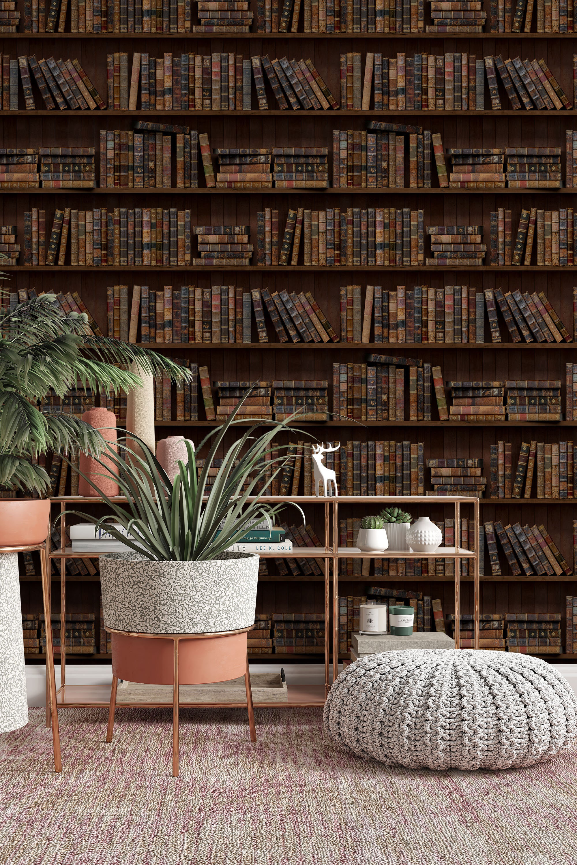 EXCLUSIVE the Bookshelves Wallpaper Peel & Stick Wallpaper Etsy Canada