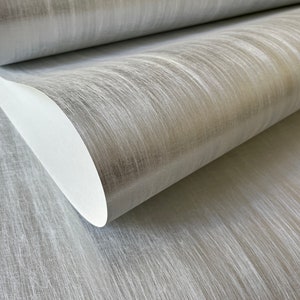 Brushed Silver metal Textured Fiber Wallpaper - Luxurious Home Decor unpasted traditional Finland non-woven paper backing 46050