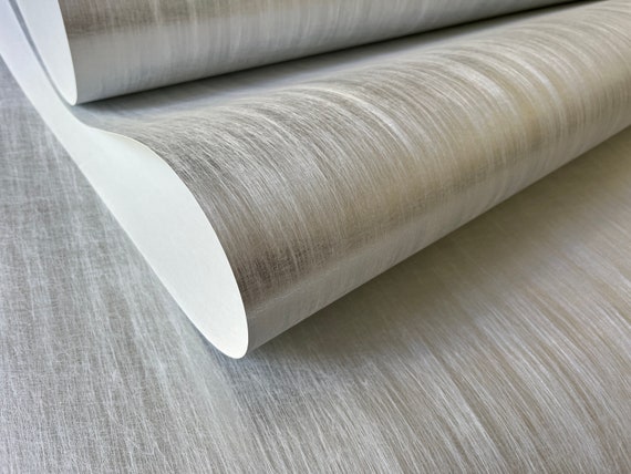 Brushed Silver metal Textured Fiber Wallpaper - Luxurious Home Decor unpasted traditional Finland non-woven paper backing 46050