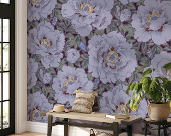 Peony Bouquet Wallpaper: Self-Adhesive Floral - Removable Nursery Decor 6003
