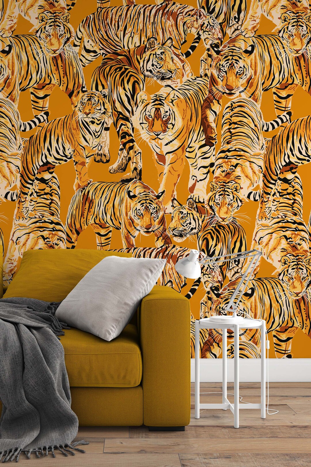 Tigers Tropical Peel and Stick Wallpaper - Removable Accent Wall - Etsy