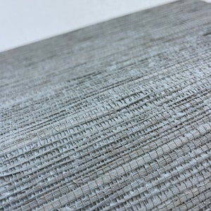 Papel de parede de cânhamo natural Grasscloth pintado na cor cinza nobre fosco 41042
