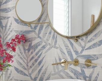 Farmhouse style on linen textured background wallpaper- Peel and stick and Traditional wallpaper - #3512