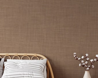 Renter friendly linen textured wallpaper- Peel and stick and Traditional wallpaper - #63397