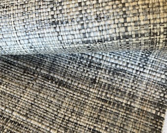 Natural Raffia Grasscloth Wallpaper: Textured Beige with Dark Streaks 4280-10