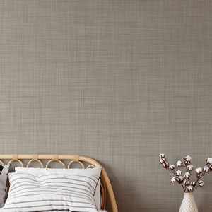 Removable linen textured wallpaper- Peel and stick and Traditional wallpaper - #63401