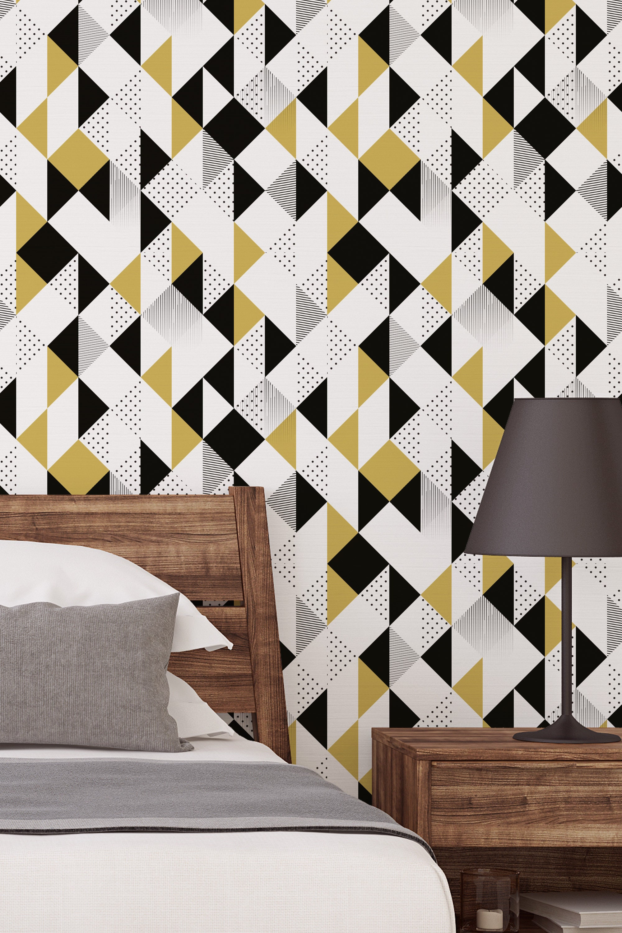 Geometric Triangle Pattern Wallpaper | Available in Peel & Stick or ...