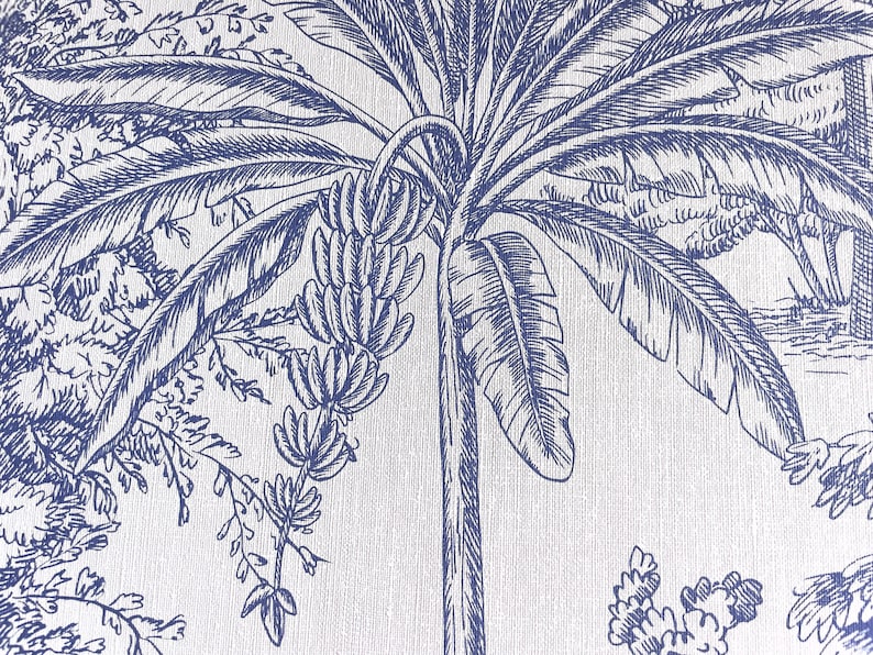 Blue Palms Trees Pattern Peel and Stick Wallpaper Exotic Etsy