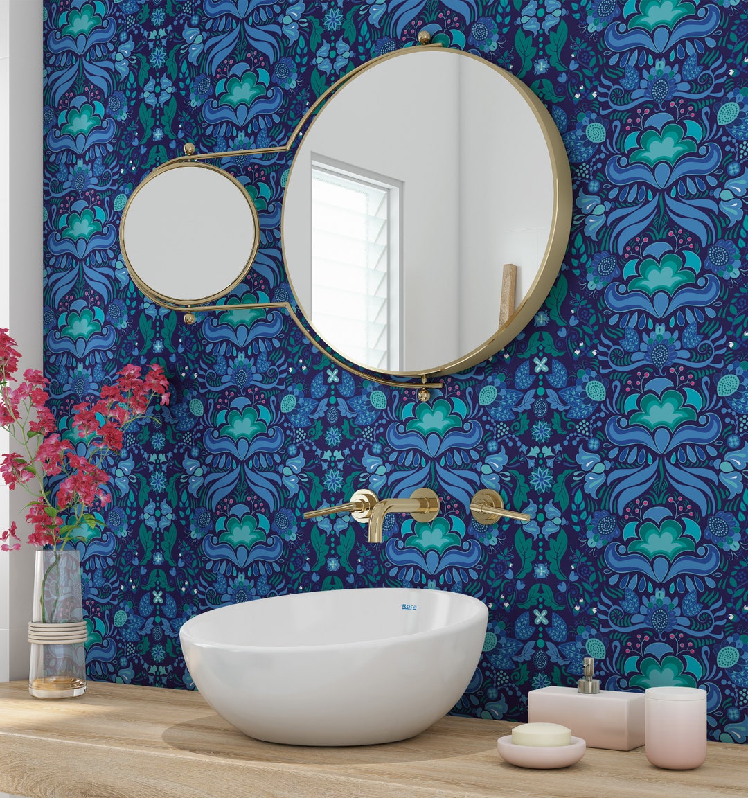 Indian Pattern Floral Self Adhesive Peel and Stick Wallpaper 3236 - Etsy