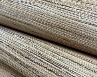 Natural Grasscloth Hemp Neutral beige, a natural color Woven Traditional unpasted Wallpaper 1053