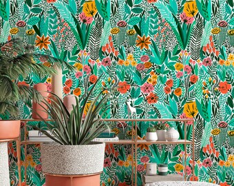 Scandinavian Floral Wallpaper – Removable Peel and Stick, Traditional Vinyl #3220