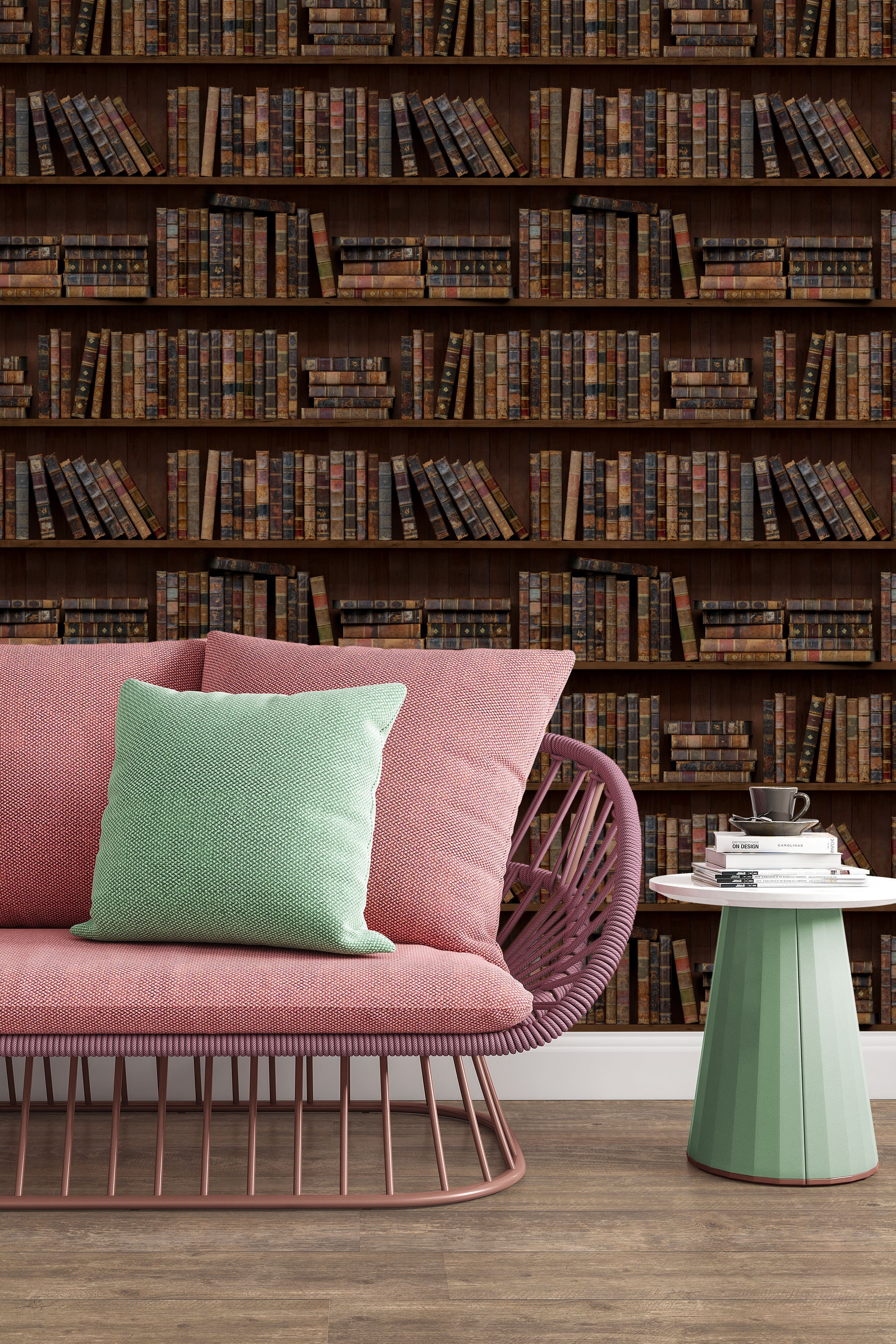 EXCLUSIVE the Bookshelves Wallpaper Peel & Stick Wallpaper Etsy Canada