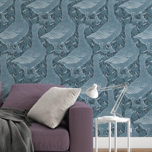 Grey Goose | Peel and Stick Wallpaper | Traditional Unpasted Wallpaper ...