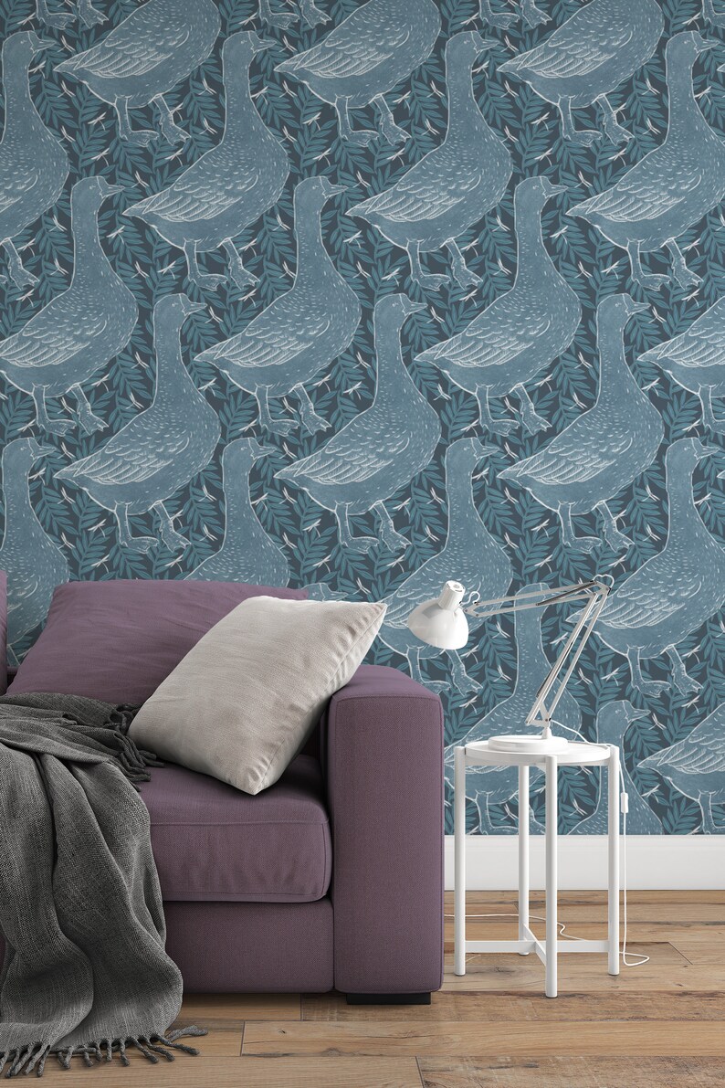 Grey Goose | Peel and Stick Wallpaper | Traditional Unpasted Wallpaper ...