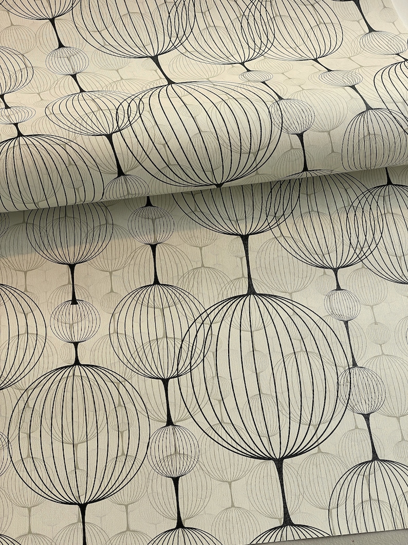 Art Deco Classic Wallpaper spherical chandelier Candelabras Balloon - Peel and stick, Removable , traditional wallpaper  3362