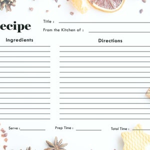 Christmas Recipe Card Printable PDF - Etsy