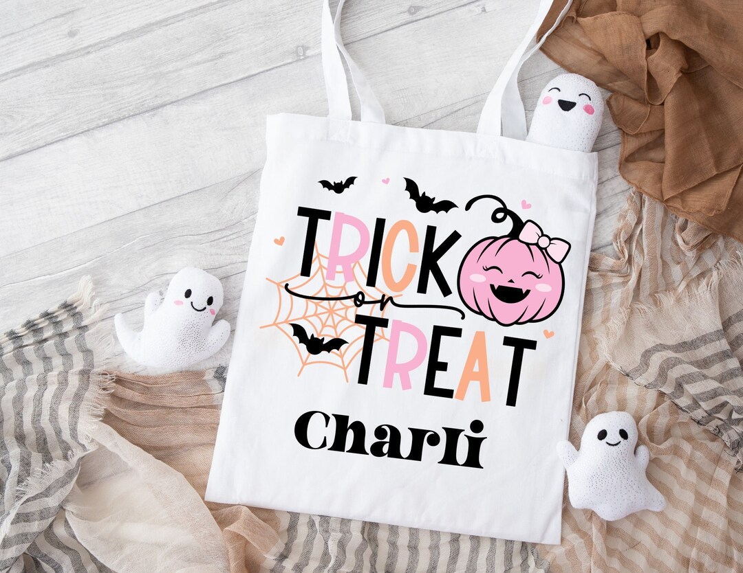 Custom Trick or Treating Halloween Candy Bag Personalized - Etsy