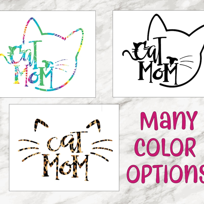 Set Of 6 Cute Peeking Cat Vinyl Decals - White Glossy Bumper Or Window Stickers, Made In USA 1 thumbnail image