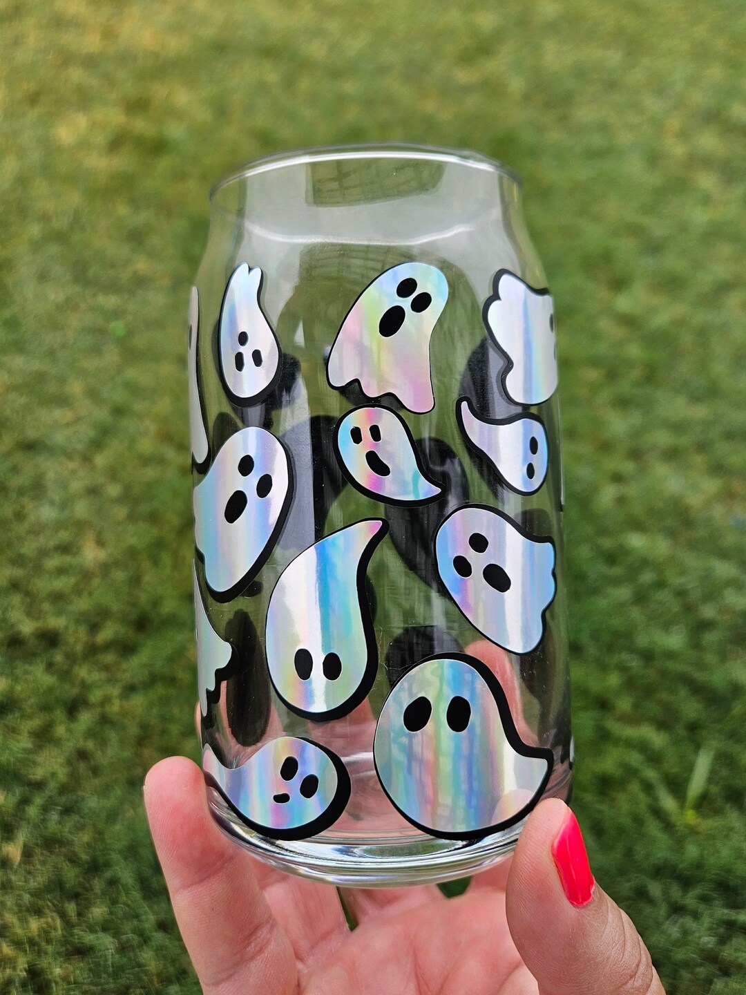 Holographic Ghost Libbey Glass | Beer Glass | Iced Coffee Cup | Iced ...