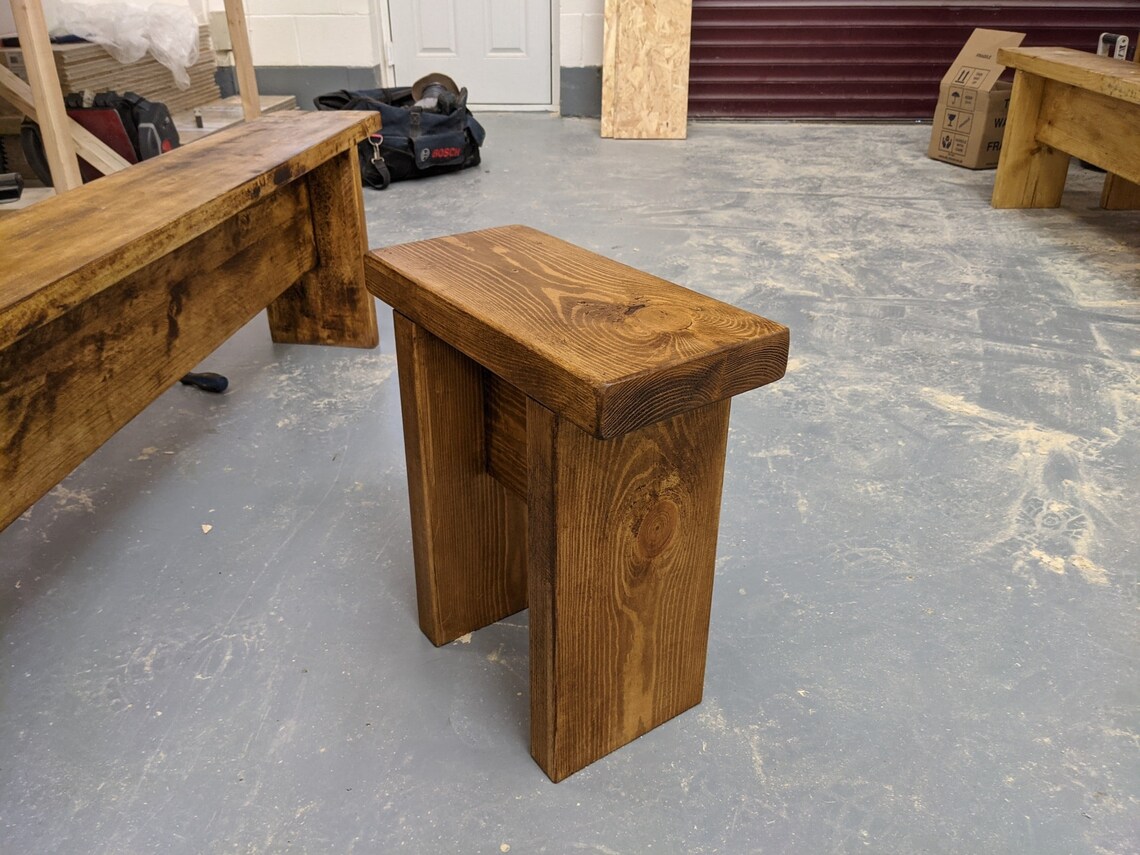 Chunky Stool/ Bar Stool/ Rustic Wooden Stool/ Bespoke Handmade Etsy