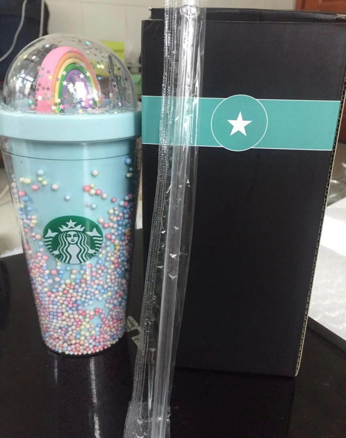 Starbucks 16 OZ tumbler with Rainbow dome lid insulated hot Etsy