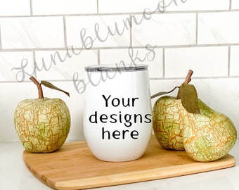 Download 12oz Wine Tumbler Mock Up Holiday Etsy