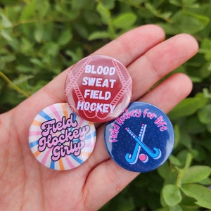 Field hockey pin, Field hockey button, Field hockey gift, Sports team, bulk deals