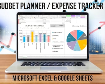Digital Financial Budget Planner / Expense Tracker / Savings Calculator - Microsoft Excel/Google Sheets - Simple Money/Finance Tool