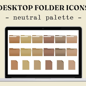 Desktop Folder Icons | Compatible with Mac and Windows Systems | Neutral Palette | Digital Download
