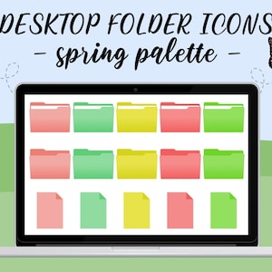 Desktop Folder Icons | Compatible with Mac and Windows Systems | Spring Palette | Digital Download