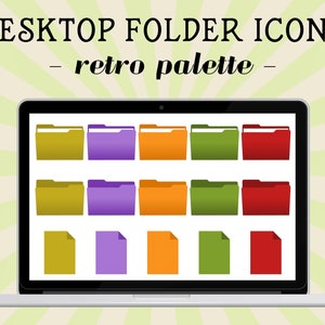 Desktop Folder Icons | Compatible with Mac and Windows Systems | Retro Palette | Digital Download