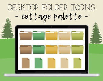 Desktop Folder Icons | Compatible with Mac and Windows Systems | Cottage Palette | Digital Download