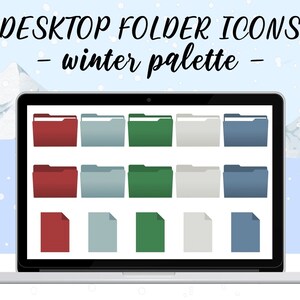 Desktop Folder Icons | Compatible with Mac and Windows Systems | Winter Palette | Digital Download