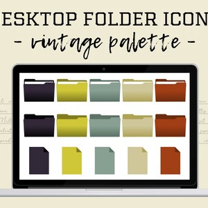 Desktop Folder Icons | Compatible with Mac and Windows Systems | Vintage Palette | Digital Download