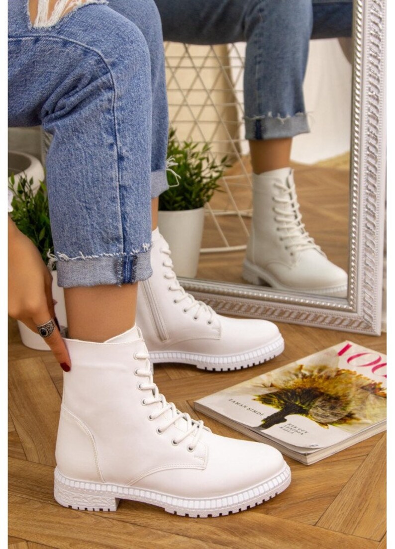 bellissimo leather lace up with side zip