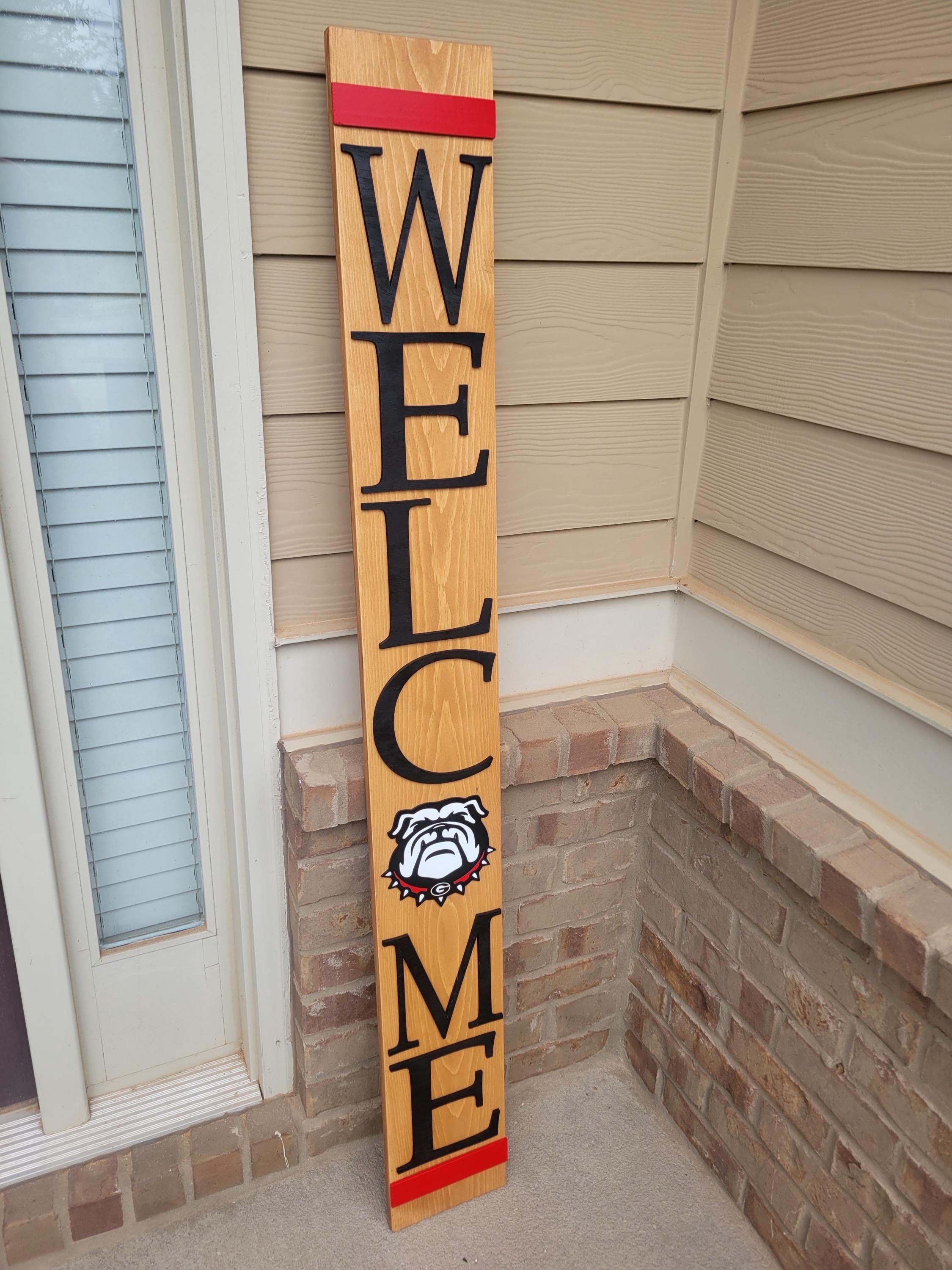 Personalized Wood Welcome Sign: Front Porch Leaner, Raised Letters