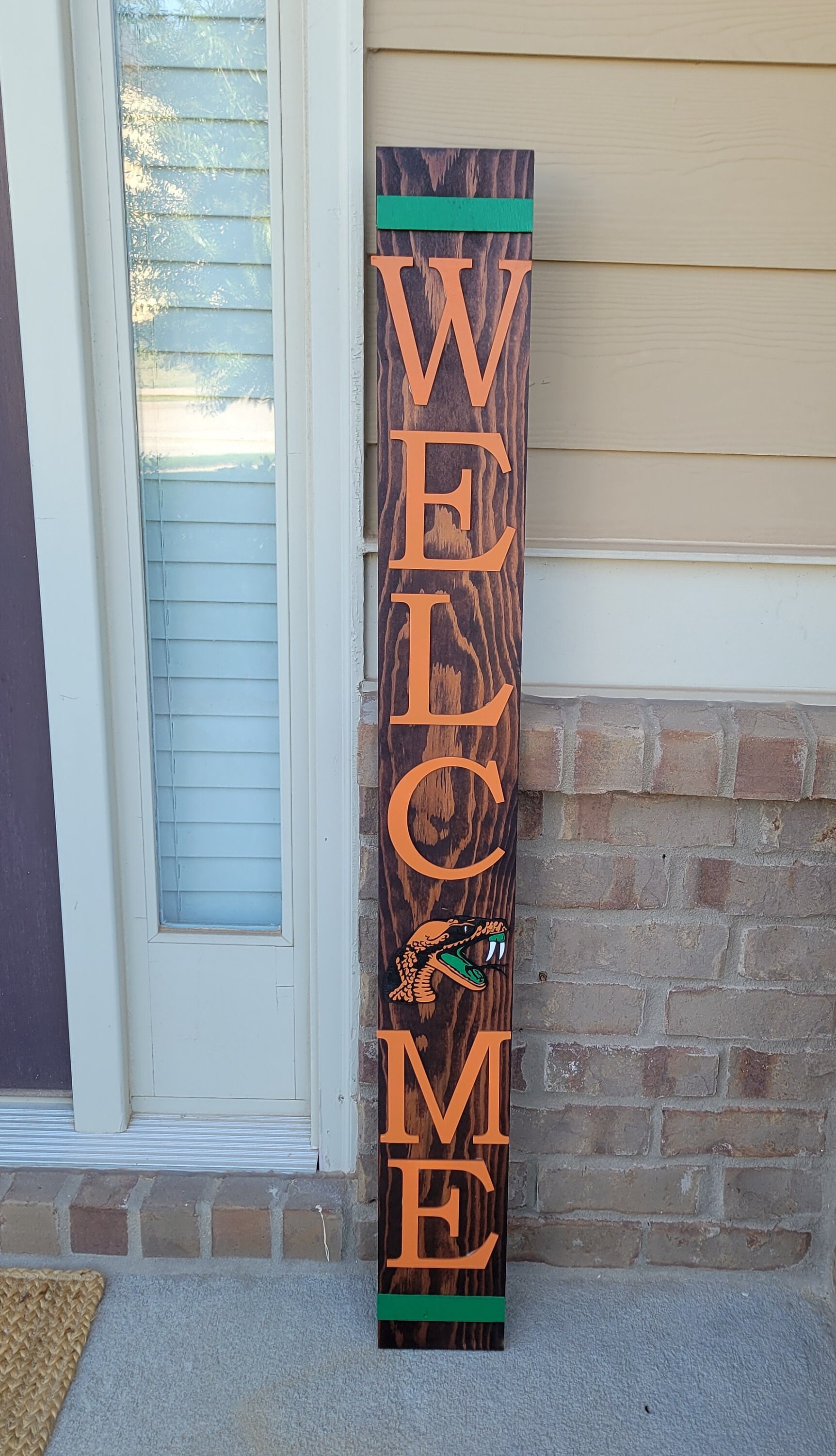 Personalized Wood Welcome Sign: Front Porch Leaner, Raised Letters - Etsy