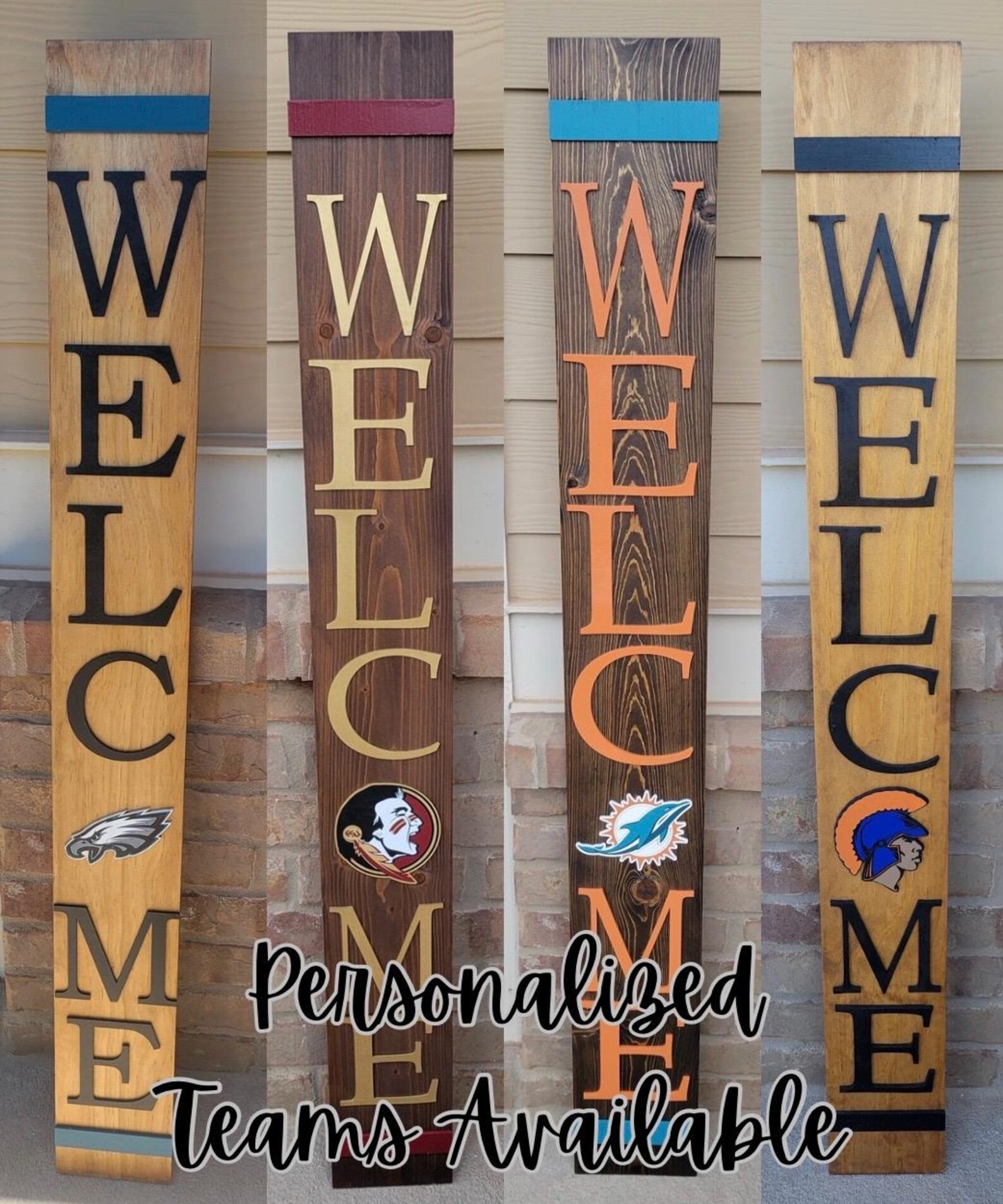 Personalized Wood Welcome Sign: Front Porch Leaner, Raised Letters - Etsy