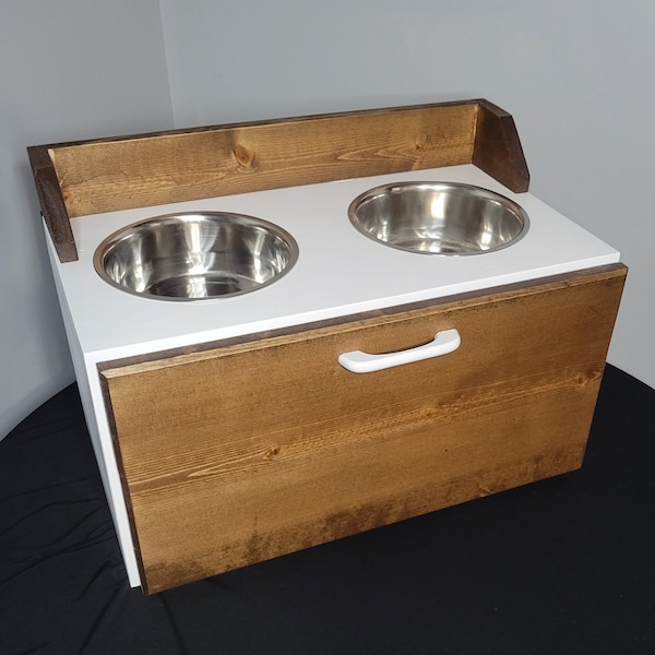 Dog Feeding Station With Storage Etsy