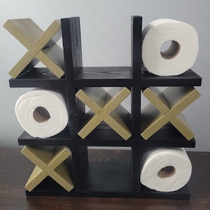 Custom Tic Tac Toe Toilet Paper Bathroom Shelf Holder