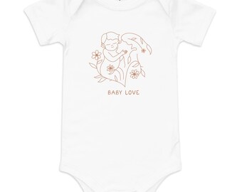 Body a maniche corte Baby Love ispirato alla natura
