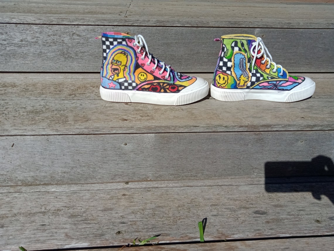 Custom graffiti shoes Etsy Custom graffiti shoes Etsy
