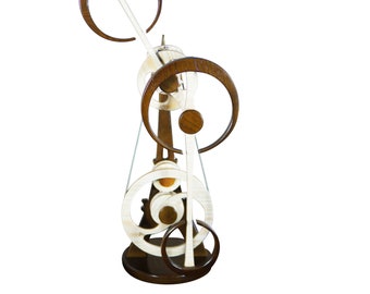 The Timeless wooden kinetic sculpture - wooden art for tabletop - idea for office decor help relax after work - gift for boss