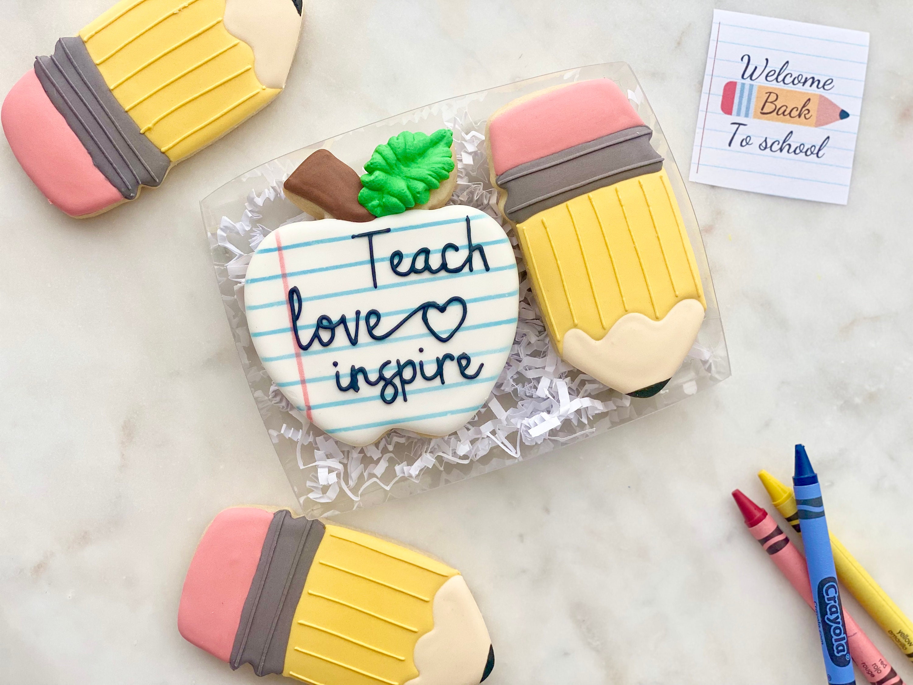 Back to School Cookies First day of School Gift Set Gifts Etsy