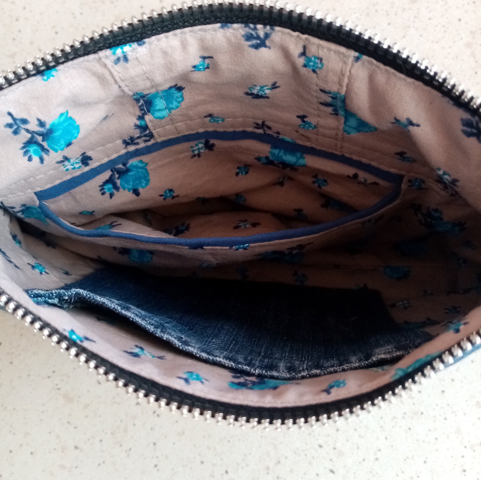 Denim makeup bag Handbag as a gift Small bag Purse from jeans Etsy