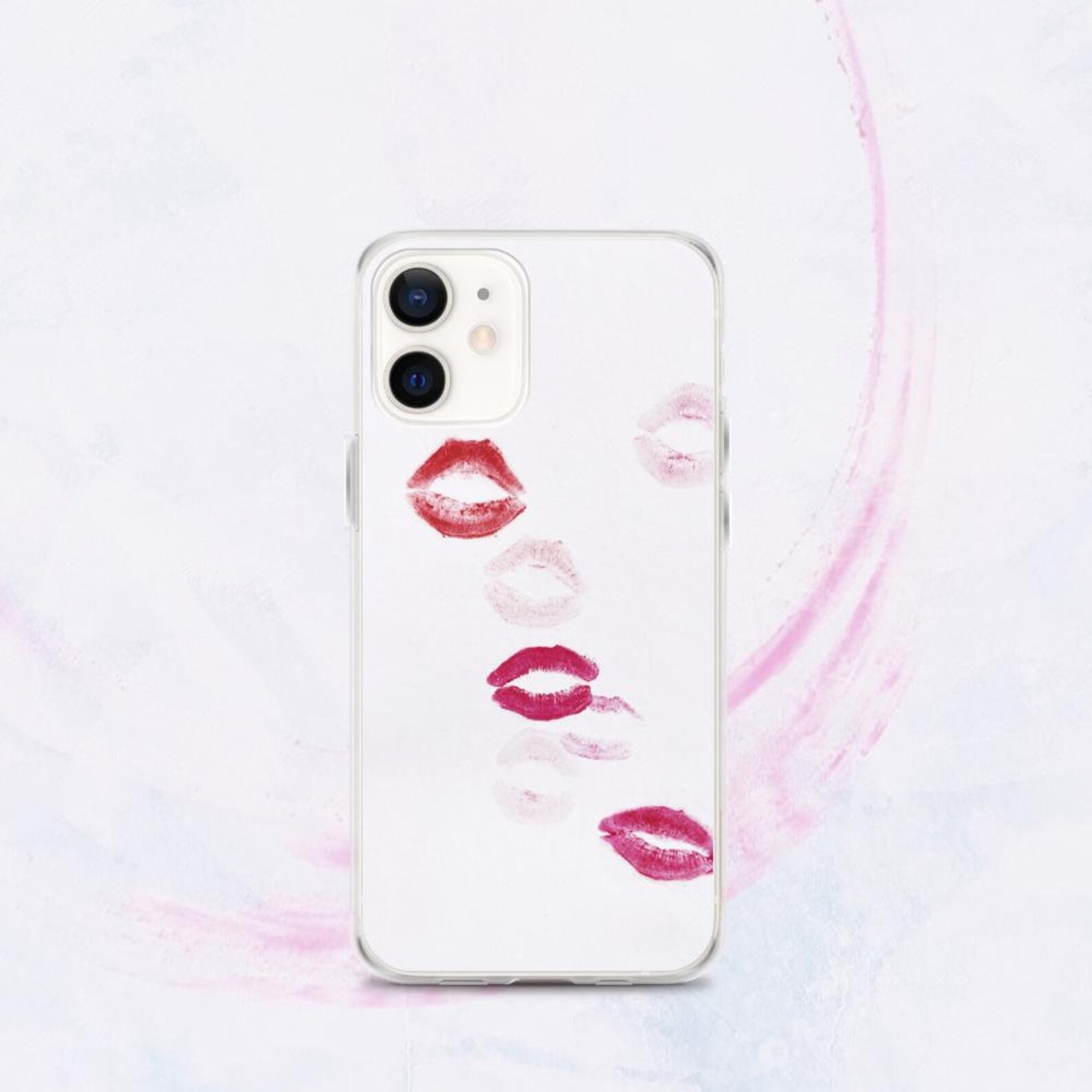 Lipstick Kisses iPhone Case Lip phone case Minimalistic Etsy