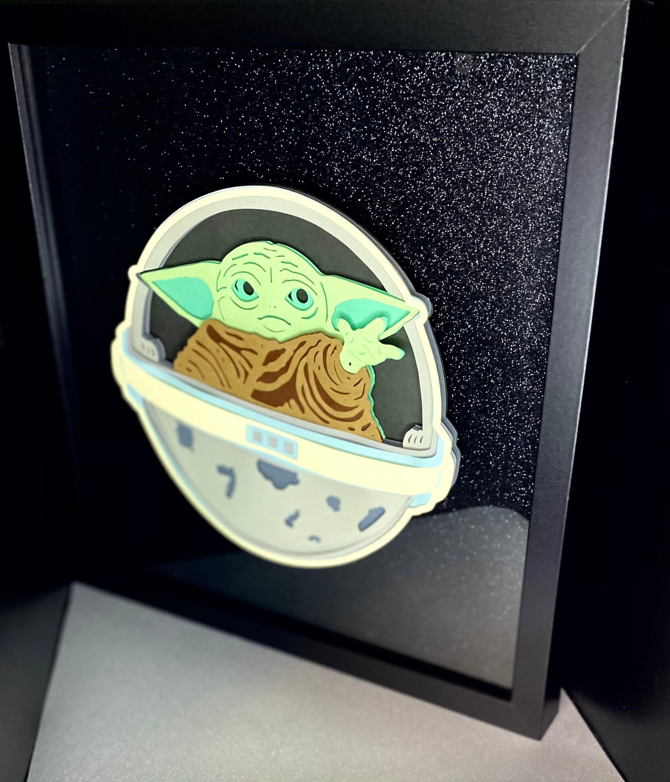 Baby yoda character 3d shadow box Etsy