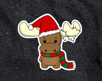 Holiday Moose Sticker