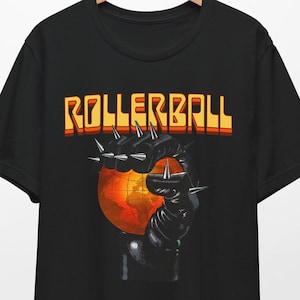 T-shirt Uomo Rollerball 1975 – Nero, 100% Cotone, Tessuto Morbido Traspirante, Girocollo, Design Vintage Cinematografico