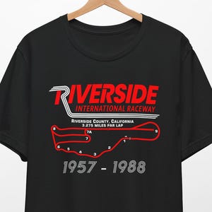 Riverside International Raceway T-Shirt, Defunct Calif. Race Track Cart Nascar